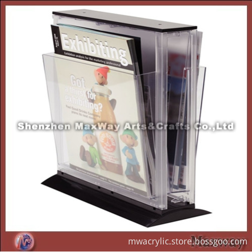Double-faced transparent acrylic file/magazine holder which suit for home/office